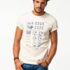 Men’s cream printed cotton T-shirt with graphic design